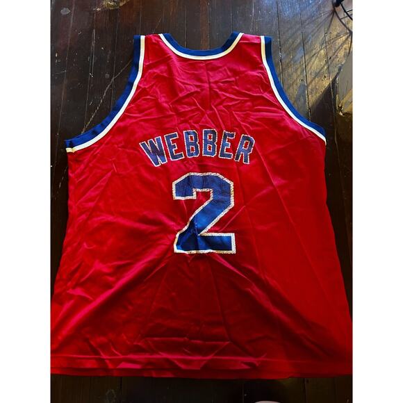 Champion NBA Basketball Jersey Men's 48 Red Washington Wizards Chris Webber #2 - Picture 2 of 6